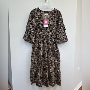 NWT Beyond by Vera Black and Tan Dress Small